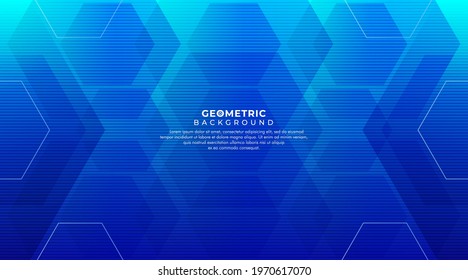 Geometric abstract background with simple hexagonal elements. Medical, technology or science design for banner, cover, poster. Vector illustration