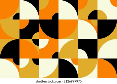 Geometric abstract background with simple shapes. Minimalist geo composition with bold forms, mid-century pattern. Vector design