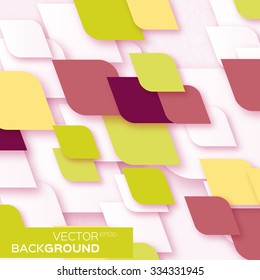 Geometric abstract background with squares rhombus shapes. Vector illustration eps10. Pop up style. Cut out paper.