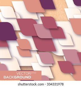 Geometric abstract background with squares rhombus shapes. Vector illustration eps10. Pop up style. Cut out paper.