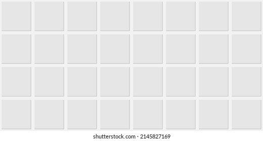 Geometric abstract background with squares in the style of white ceramic tiles. sparkle