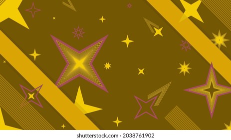 Geometric abstract background with star shape. Illustration with polygons in paper style. Fawn background with geometric shapes. Wallpaper design, pamphlets, posters.