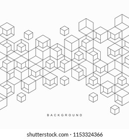 Geometric abstract background in style line art.