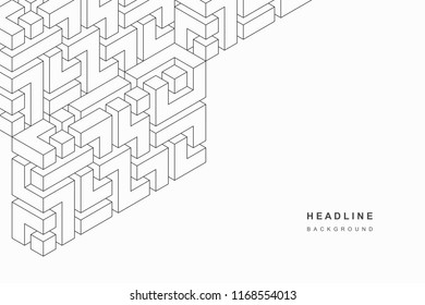 Geometric abstract background in style line art.