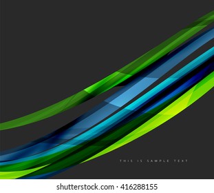 Geometric abstract background, swirl colorful lines - color curve stripes and lines in motion concept and with light and shadow effects. Presentation banner and business card message design template