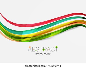 Geometric abstract background, swirl colorful lines - color curve stripes and lines in motion concept and with light and shadow effects. Presentation banner and business card message design template
