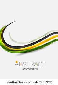 Geometric abstract background, swirl colorful lines - color curve stripes and lines in motion concept and with light and shadow effects. Presentation banner and business card message design template
