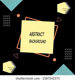 Geometric abstract background or template in black background. Geometric shape composition.