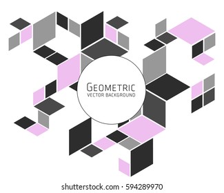 Geometric abstract background Template for cover, flyers, banners, posters and placards, can be used for presentations and books, rhombus, rectangle, polygon, white, gray, black