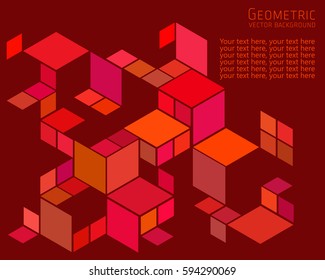Geometric abstract background Template for cover, flyers, banners, posters and placards, can be used for presentations and books, rhombus, rectangle, polygon, fuchsia