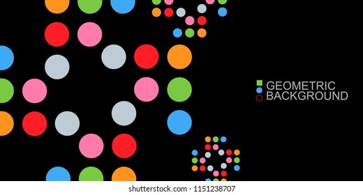 Geometric abstract background template with dot pattern in complement  colors