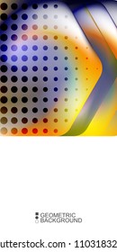 Geometric abstract background template with fluid waves in blurred colors