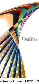 Geometric abstract background template with fluid waves in blurred colors