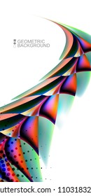 Geometric abstract background template with fluid waves in blurred colors