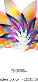 Geometric abstract background template with fluid waves in blurred colors