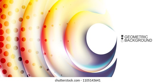 Geometric abstract background template with fluid waves in blurred colors