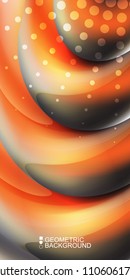 Geometric abstract background template with fluid waves in blurred colors