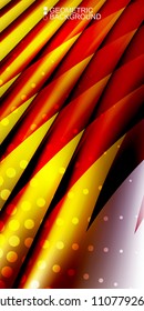 Geometric abstract background template with fluid waves in blurred colors