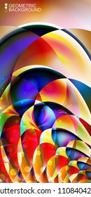 Geometric abstract background template with fluid waves in blurred colors