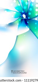 Geometric abstract background template with fluid waves in blurred colors