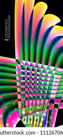 Geometric abstract background template with fluid waves in blurred colors