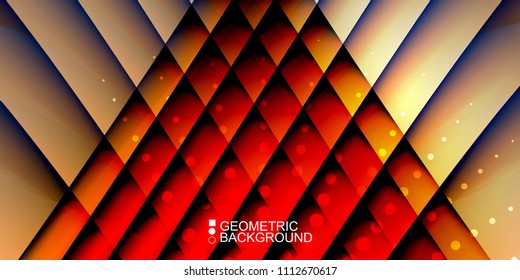 Geometric abstract background template with fluid waves in blurred colors
