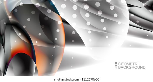 Geometric abstract background template with fluid waves in blurred colors