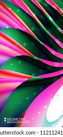 Geometric abstract background template with fluid waves in blurred colors