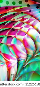 Geometric abstract background template with fluid waves in blurred colors