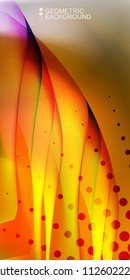 Geometric abstract background template with fluid waves in blurred colors