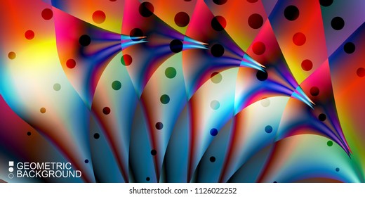 Geometric abstract background template with fluid waves in blurred colors