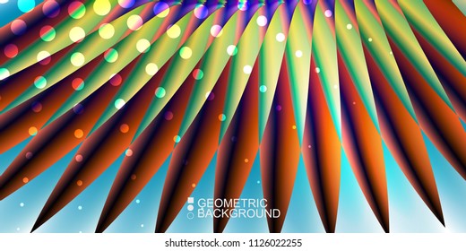 Geometric abstract background template with fluid waves in blurred colors