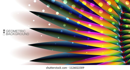 Geometric abstract background template with fluid waves in blurred colors