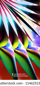 Geometric abstract background template with fluid waves in blurred colors