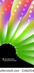 Geometric abstract background template with fluid waves in blurred colors