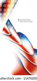 Geometric abstract background template with fluid waves in blurred colors