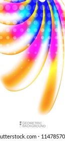 Geometric abstract background template with fluid waves in blurred colors