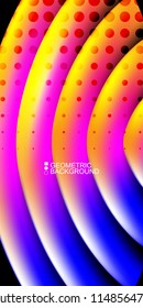Geometric abstract background template with fluid waves in blurred colors