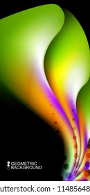 Geometric abstract background template with fluid waves in blurred colors