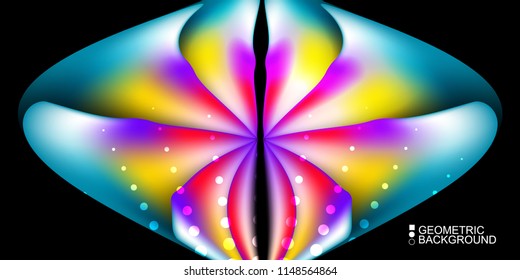 Geometric abstract background template with fluid waves in blurred colors