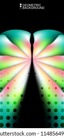 Geometric abstract background template with fluid waves in blurred colors