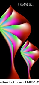 Geometric abstract background template with fluid waves in blurred colors