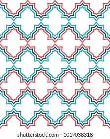 
Geometric abstract background of three zigzag lane. Bright contrasting colors. Red and green.