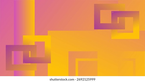 Geometric abstract background with transparent layered rectangles in warm yellow and orange gradient tones.