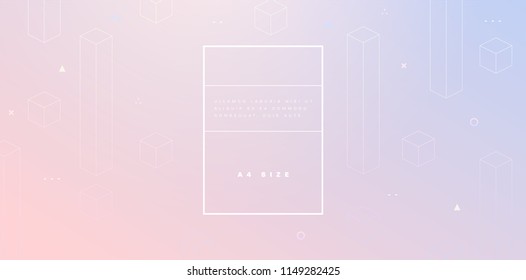 Geometric abstract background with trendy isometric shapes, cubes and dynamic composition. Vector eps10 illustration