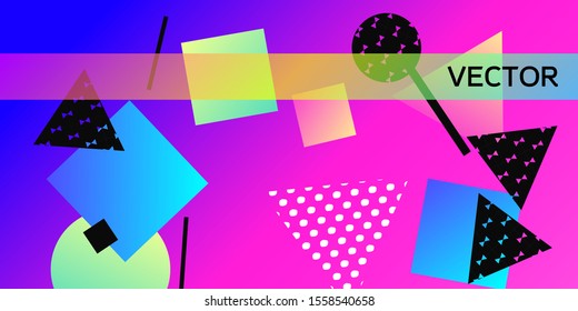 Geometric abstract background with trendy isometric shapes. Minimal universal banner templates in memphis style. Abstract minimalistic background design with dynamic shapes. Vector illustration.
