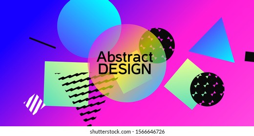 Geometric abstract background with trendy isometric shapes. Minimal universal banner templates in memphis style. Abstract minimalistic background design with dynamic shapes. Vector illustration.