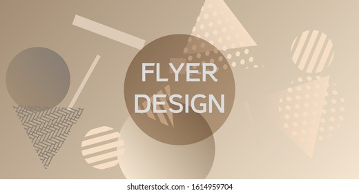 Geometric abstract background with trendy isometric shapes. Minimal universal banner templates in memphis style. Dynamic composition. Vector illustration.