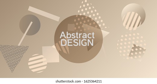 Geometric abstract background with trendy isometric shapes. Minimal universal banner templates in memphis style. Abstract minimalistic background design with dynamic shapes. Vector illustration.