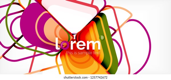 Fondo abstracto geométrico. Plantilla de diseño abstracto de moda para presentación de negocios o tecnología o portada de folletos web, fondo de pantalla. Ilustración del vector